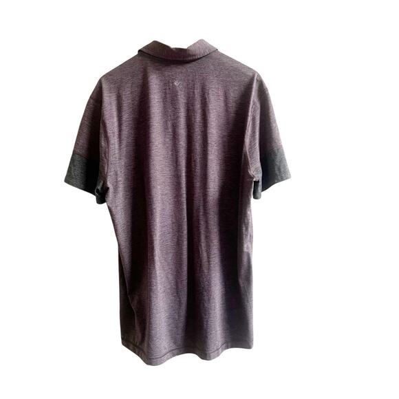 Lululemon Evolution Polo Agile Stripe Heathered Arctic Plum Heathered Obsidian L - Picture 2 of 7